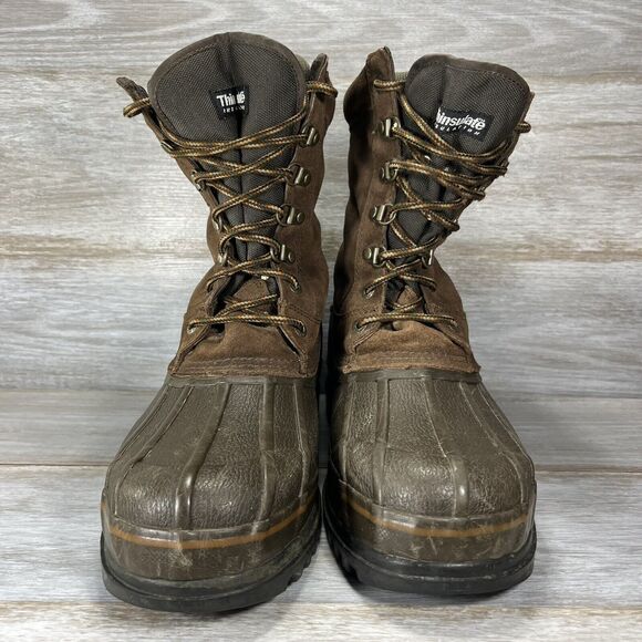 Rocky Men’s Thinsulate 200 Grams Brown Leather Winter Boots Size 10 - Picture 2 of 9
